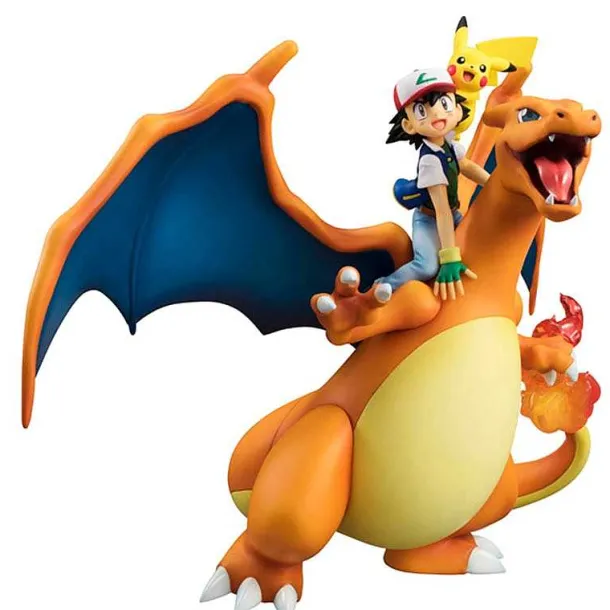 Ash Ketchum & Charizard / Glurak Lizardon Sammel Figur Pokemon