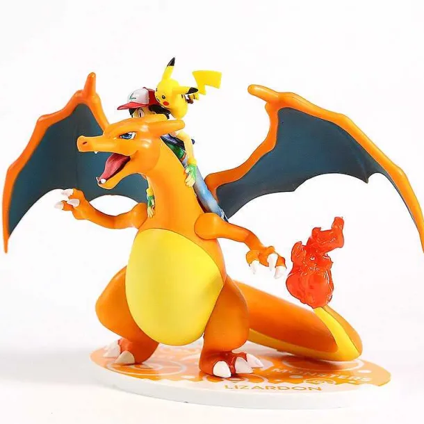 Ash Ketchum & Charizard / Glurak Lizardon Sammel Figur Pokemon