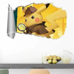3D Detektiv Pikachu Wand Sticker (60Cm*40Cm)