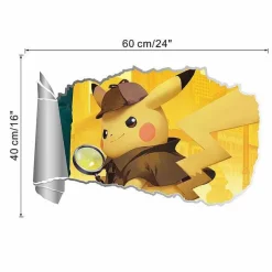3D Detektiv Pikachu Wand Sticker (60Cm*40Cm)