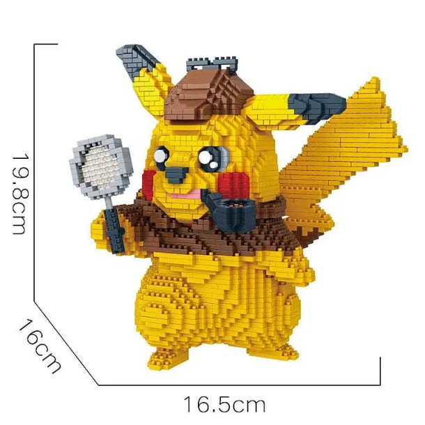 Detektiv Pikachu Baustein-Modell (15Cm X 15Cm X 15Cm)