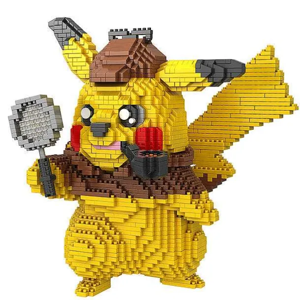 Detektiv Pikachu Baustein-Modell (15Cm X 15Cm X 15Cm)