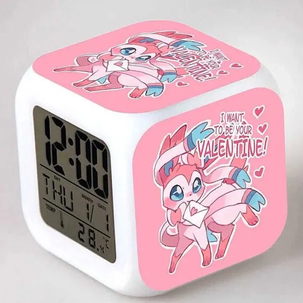 Digitaler Pokemon Wecker In Unterschiedlichen Motiven