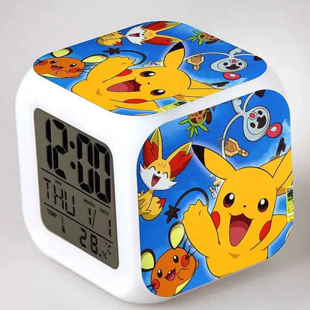 Digitaler Pokemon Wecker In Unterschiedlichen Motiven