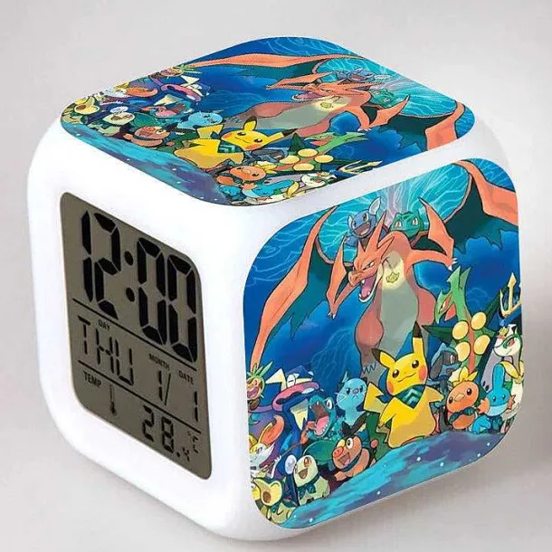 Digitaler Pokemon Wecker In Unterschiedlichen Motiven