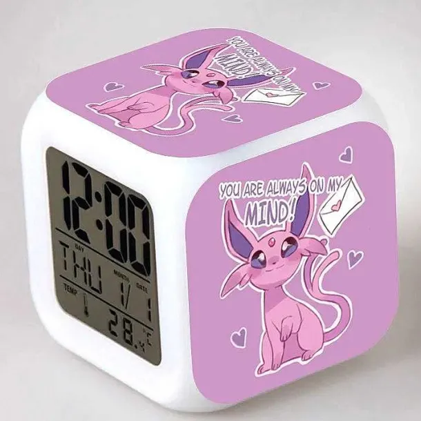 Digitaler Pokemon Wecker In Unterschiedlichen Motiven