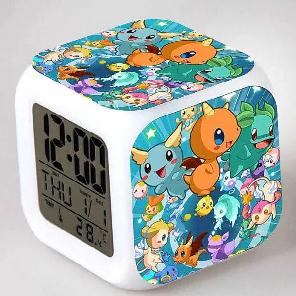Digitaler Pokemon Wecker In Unterschiedlichen Motiven