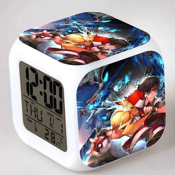 Digitaler Pokemon Wecker In Unterschiedlichen Motiven
