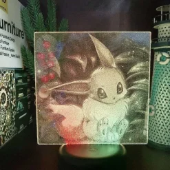 3D Led Hologramm Nachtlampe Pokemon Evoli Eevee
