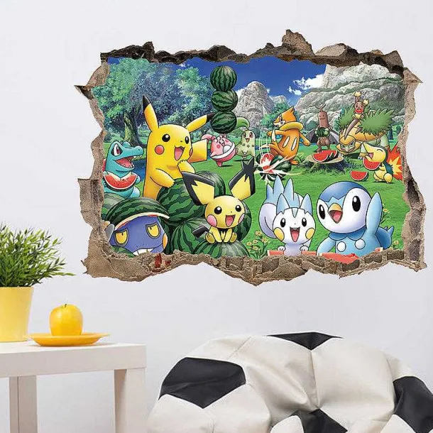 3D Pokemon Detektiv Pikachu Wand Sticker (45Cm*60Cm)