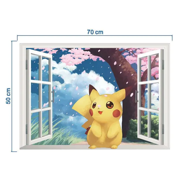 3D Pokemon Detektiv Pikachu Wand Sticker (45Cm*60Cm)