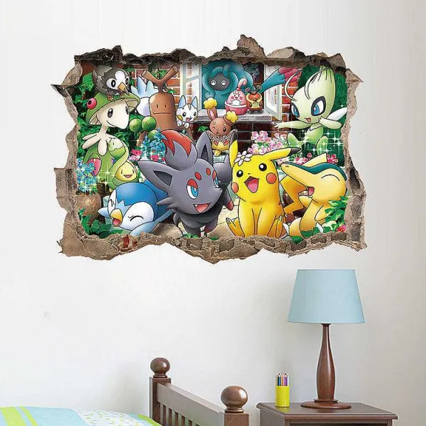 3D Pokemon Detektiv Pikachu Wand Sticker (45Cm*60Cm)