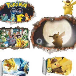 3D Pokemon Detektiv Pikachu Wand Sticker (45Cm*60Cm)