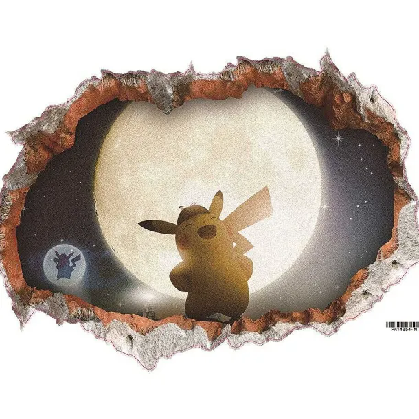 3D Pokemon Detektiv Pikachu Wand Sticker (45Cm*60Cm)