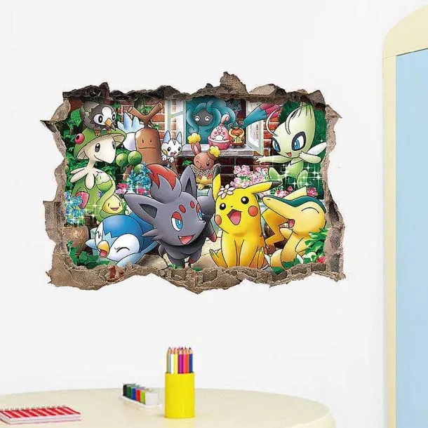 3D Pokemon Detektiv Pikachu Wand Sticker (45Cm*60Cm)