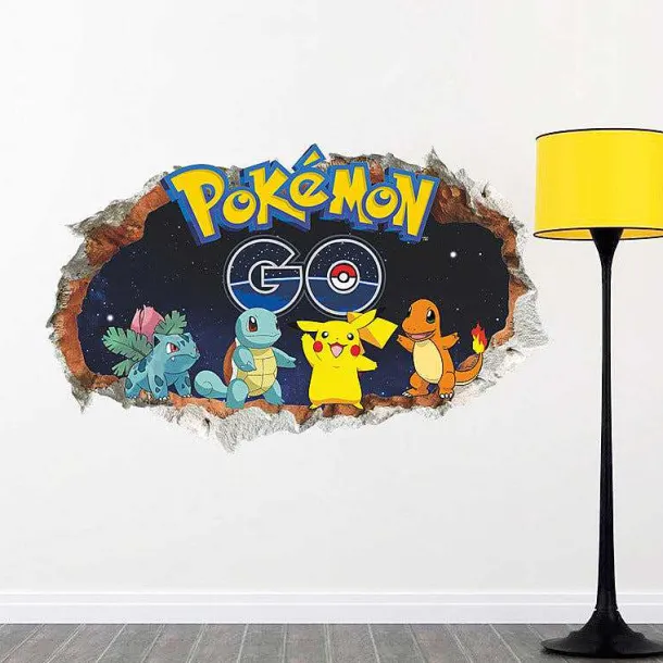 3D Pokemon Detektiv Pikachu Wand Sticker (45Cm*60Cm)