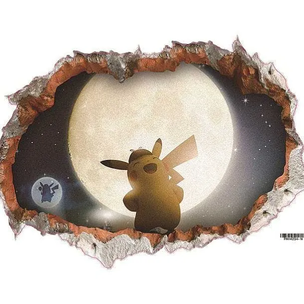 3D Pokemon Detektiv Pikachu Wand Sticker (45Cm*60Cm)