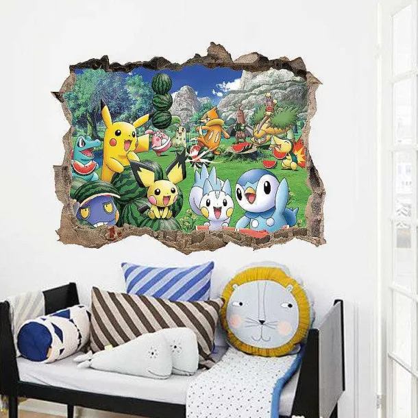 3D Pokemon Detektiv Pikachu Wand Sticker (45Cm*60Cm)
