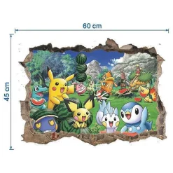 3D Pokemon Detektiv Pikachu Wand Sticker (45Cm*60Cm)