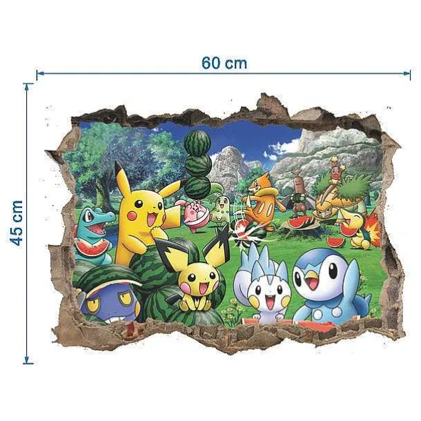 3D Pokemon Detektiv Pikachu Wand Sticker (45Cm*60Cm)