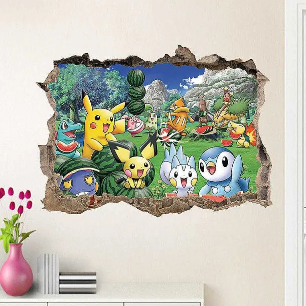 3D Pokemon Detektiv Pikachu Wand Sticker (45Cm*60Cm)