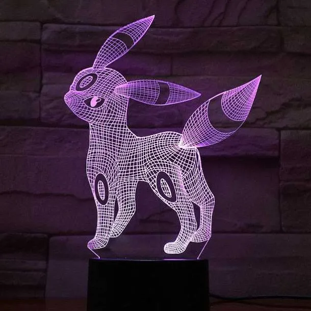 Eevee / Evoli 3D Led Lampe (9 Motive) Nachtlicht, Tischlampe