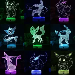 Eevee / Evoli 3D Led Lampe (9 Motive) Nachtlicht, Tischlampe