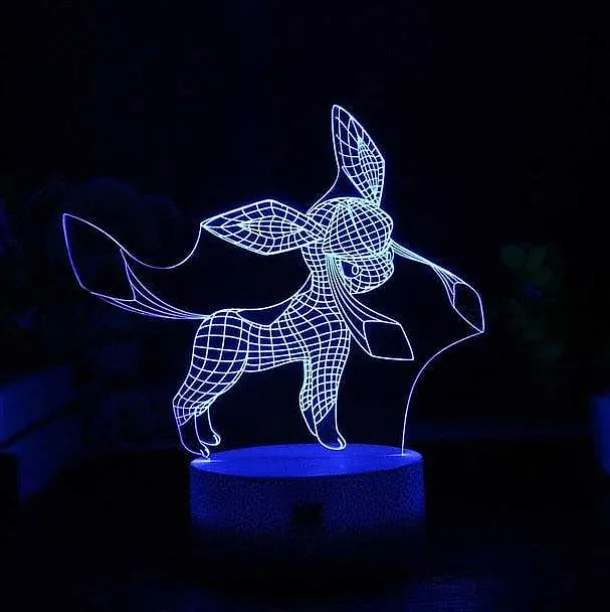 Eevee / Evoli 3D Led Lampe (9 Motive) Nachtlicht, Tischlampe