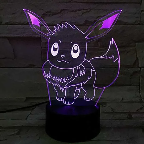 Eevee / Evoli 3D Led Lampe (9 Motive) Nachtlicht, Tischlampe