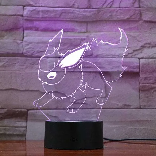 Eevee / Evoli 3D Led Lampe (9 Motive) Nachtlicht, Tischlampe