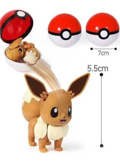 Eevee / Evoli Pokemon Poke Ball Set Mit Figur Spielzeug