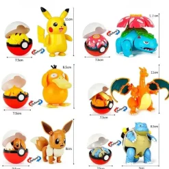 6Er Set Grose Pokebälle Mit Pokemon Figuren Spielzeug