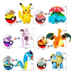 6Er Set Grose Pokebälle Mit Pokemon Figuren Spielzeug