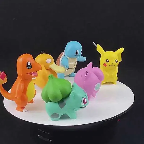 6Er Set Pokemon Figuren: Pikachu, Pummeluff, Schiggy, Bisasam, Enton Und Glumanda