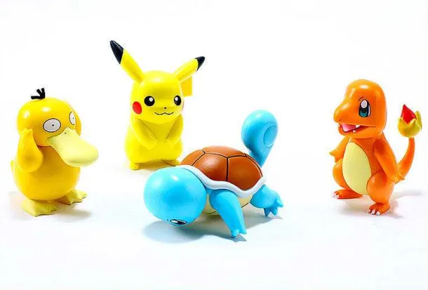 6Er Set Pokemon Figuren: Pikachu, Pummeluff, Schiggy, Bisasam, Enton Und Glumanda