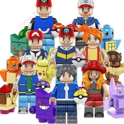 8Er Set Pokemon Go Trainer & Pokemon Baustein Figuren