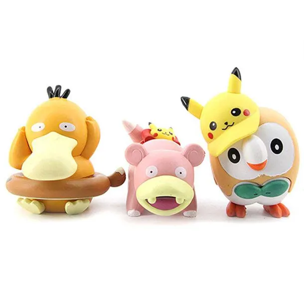 Evoli Eevee, Pikachu, Enton Etc. Cosplay Figuren - 6 Stk. Om Set