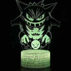 Gengar Nachttischlampe Mit Magischen Farbwechsel Und 3D Pokemon Lampe