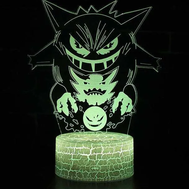 Gengar Nachttischlampe Mit Magischen Farbwechsel Und 3D Pokemon Lampe