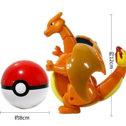 Glurak / Charizard Spiel Figur Mit Pokeball Pokemon Spielzeug Set