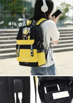 Groser Pokemon Schulrucksack Mit Usb Ladebuchse Im Pikachu Look