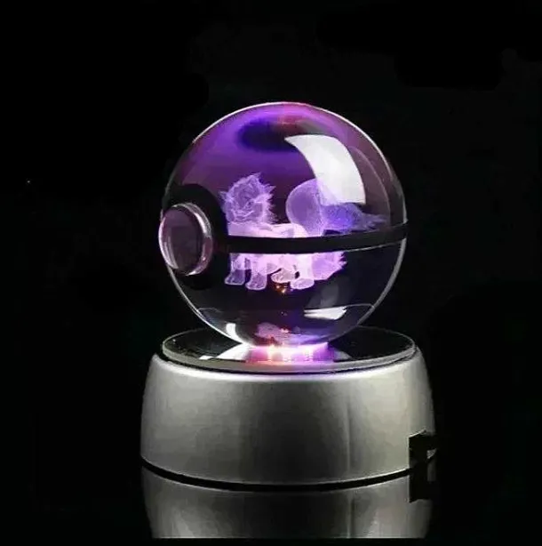 Kristall Pokeball Mit 3D Effekt Realxo Mewtu Pikachu Uvm.