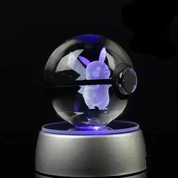 Kristall Pokeball Mit 3D Effekt Realxo Mewtu Pikachu Uvm.