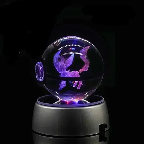Kristall Pokeball Mit 3D Effekt Realxo Mewtu Pikachu Uvm.