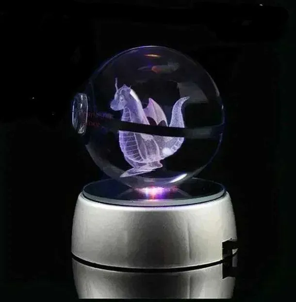 Kristall Pokeball Mit 3D Effekt Realxo Mewtu Pikachu Uvm.