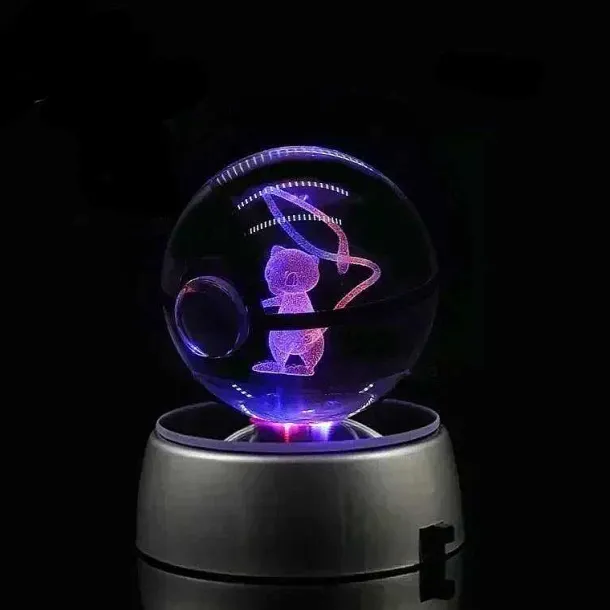 Kristall Pokeball Mit 3D Effekt Realxo Mewtu Pikachu Uvm.