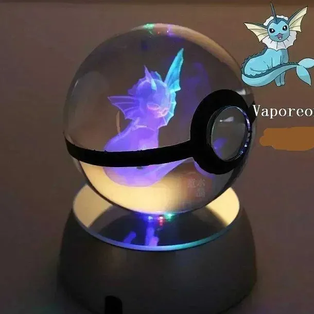 Kristall Pokeball Mit 3D Effekt Realxo Mewtu Pikachu Uvm.