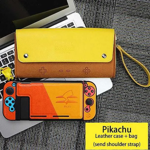 Leder Schutztasche Pokemon Pikachu Design Fur Switch Konsolen