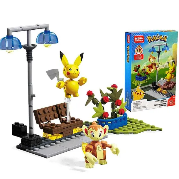 Mega Construx Classic Pokemon Chimchar / Panflam - Pikachu Bausteine Set