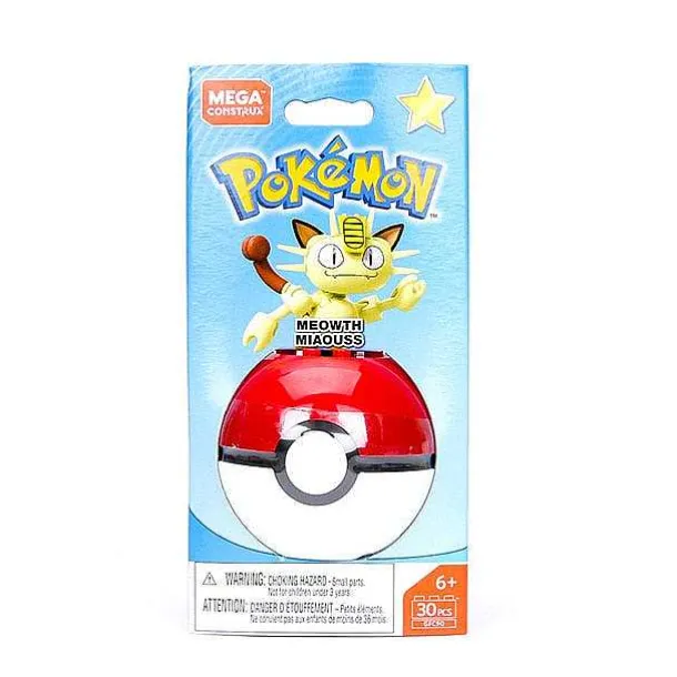 Mega Construx Pokemon Pokeball (Pikachu, Mauzi, Glumanda, Bisasam, Schiggy Pummeluff) Mit Pokemon Ball